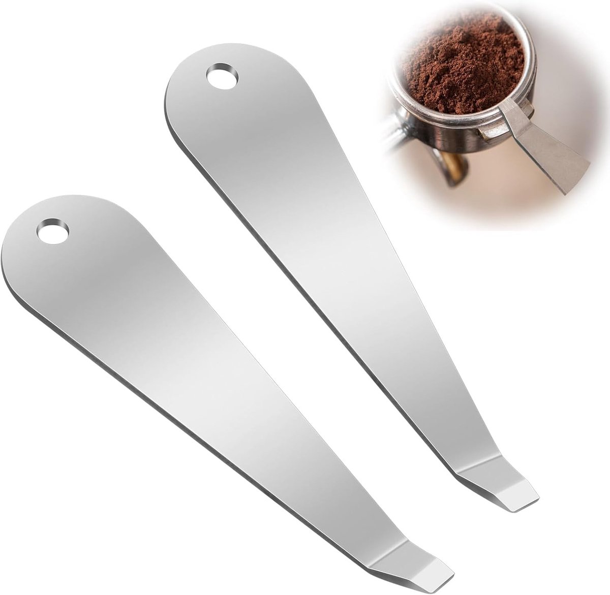Koffiezeefdrager met hefboomwerking, roestvrijstalen filterdrager, duurzaam koffiegereedschap voor veilig verwijderen van filterinzetstukken en optimale koffie-extractie