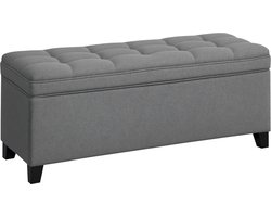 HOMCOM Storage Ottoman-Polyester-120L x 40B x 48H cm-Dunkelgrau