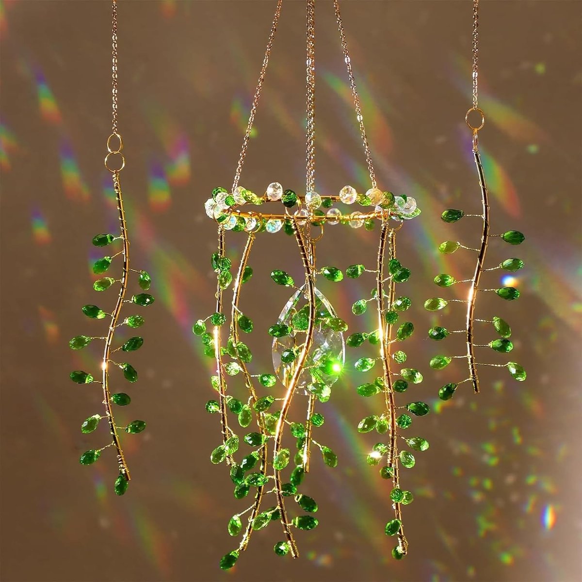Kristallen Zonvangertje voor Ramen, K9 Glas Regenboogdecoratie, Hangend Crystal Pendant voor Thuisdecoratie en Lichtspel