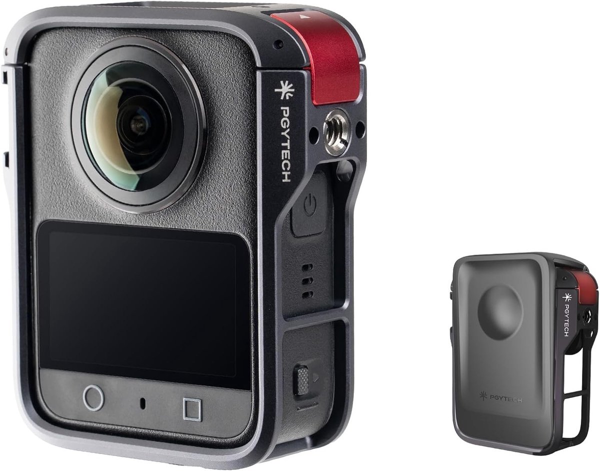 Duurzame Camera Cage voor OSMO 360, Aluminium Behuizing met Snelle Ontgrendelknop, 1/4" Draad, Koud Schoen en Silicium Lenshoes voor Actiecamera's