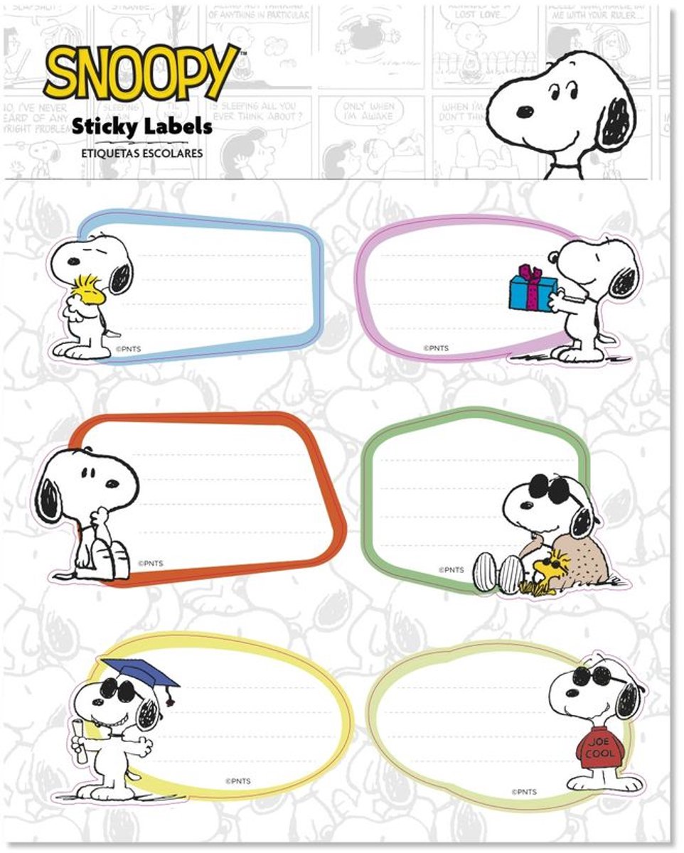Grupo Erik Snoopy - Premium SelfAdhesive Labels Zelfklevende etiketten - Multicolours