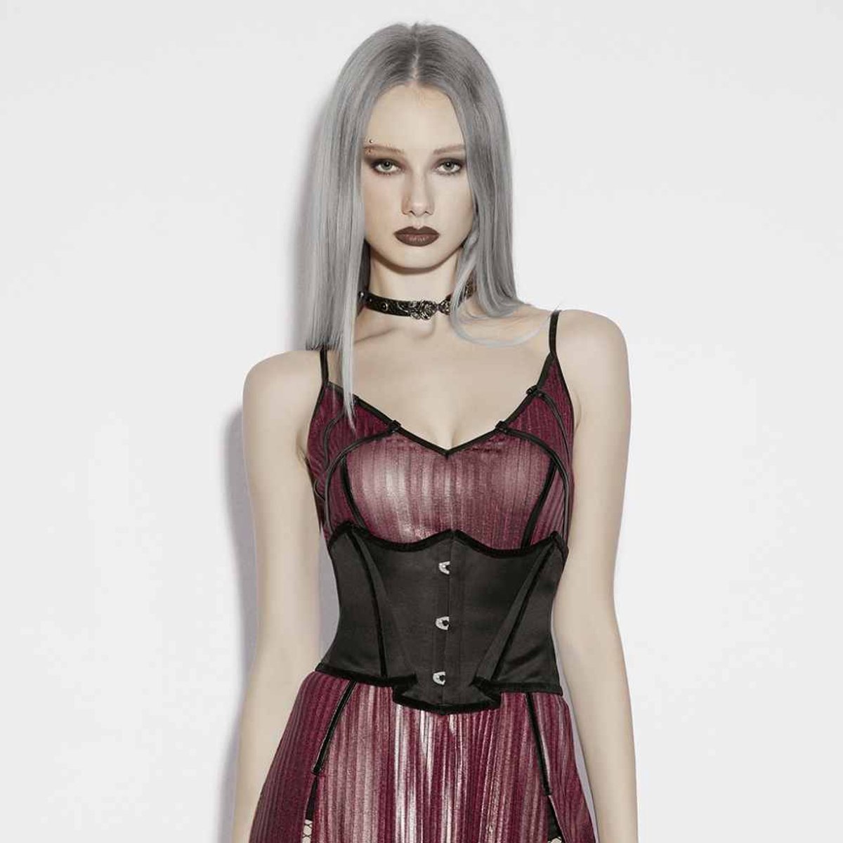 Punk Rave - Bat Wrap Underbust korset - XL/2XL - Zwart