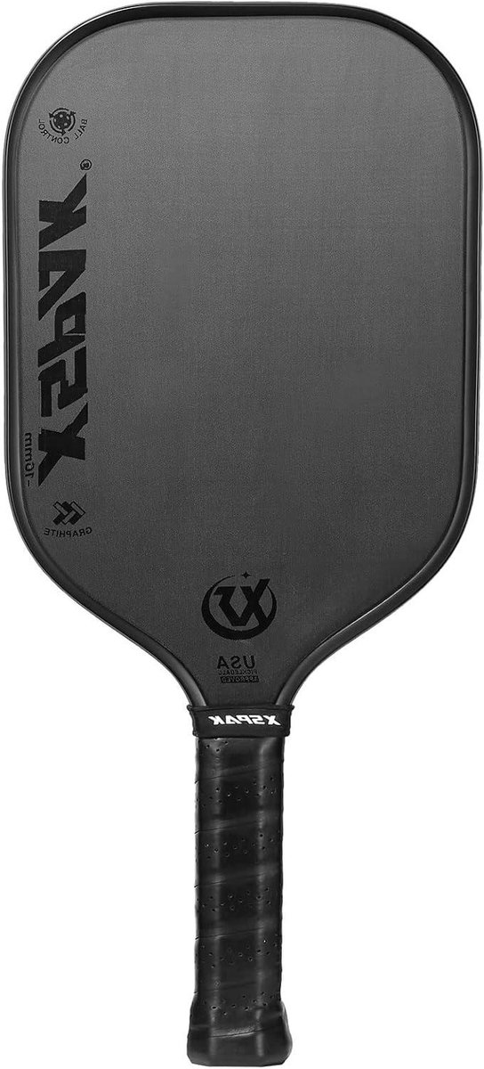 Pickleball Racket - Sport Batje - Toernooi Spel - Koolstofvezel Oppervlak - 41.9 cm Lengte - Zwart