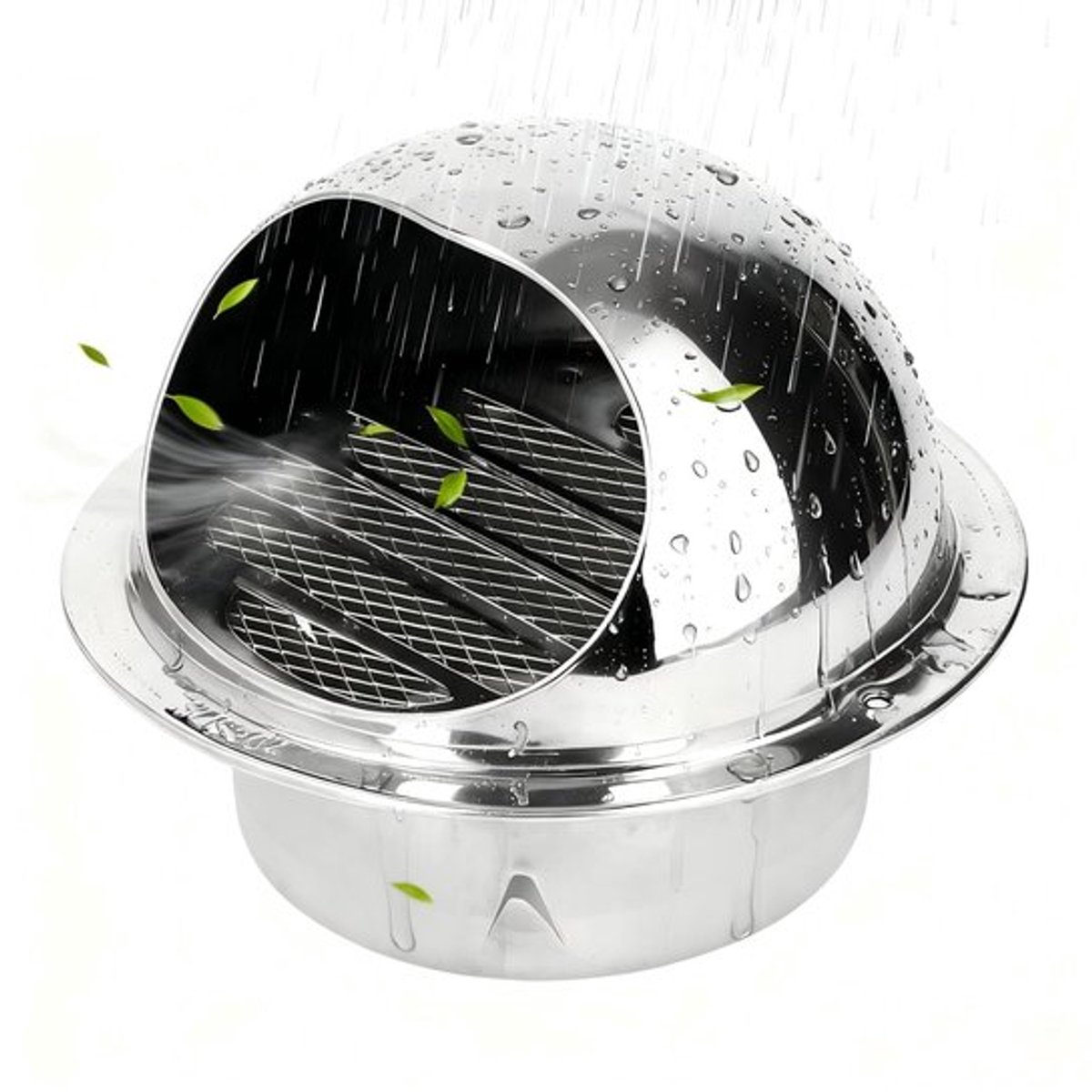 Ventilatierooster Rond - Roestvrij Staal - Wandluchtuitlaat - Externe Extractor - Duurzaam - Fijnmazige Luchtuitlaat - Luchtrooster