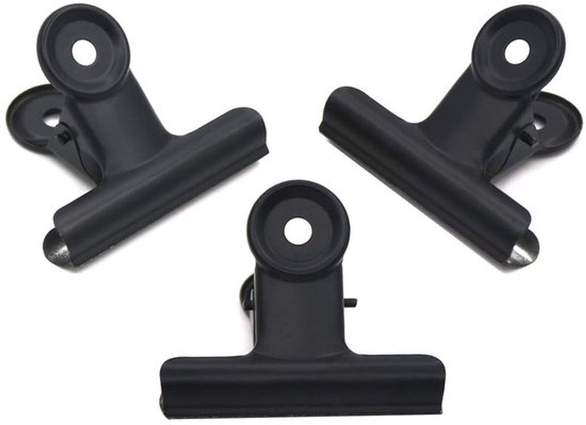 Binder Clips 20 Pack - Grote Scharnierclips 51 mm - Zwarte Metalen Clips - Extra Sterke Grip - Perfect voor Kantoor en Keuken - Paperclips