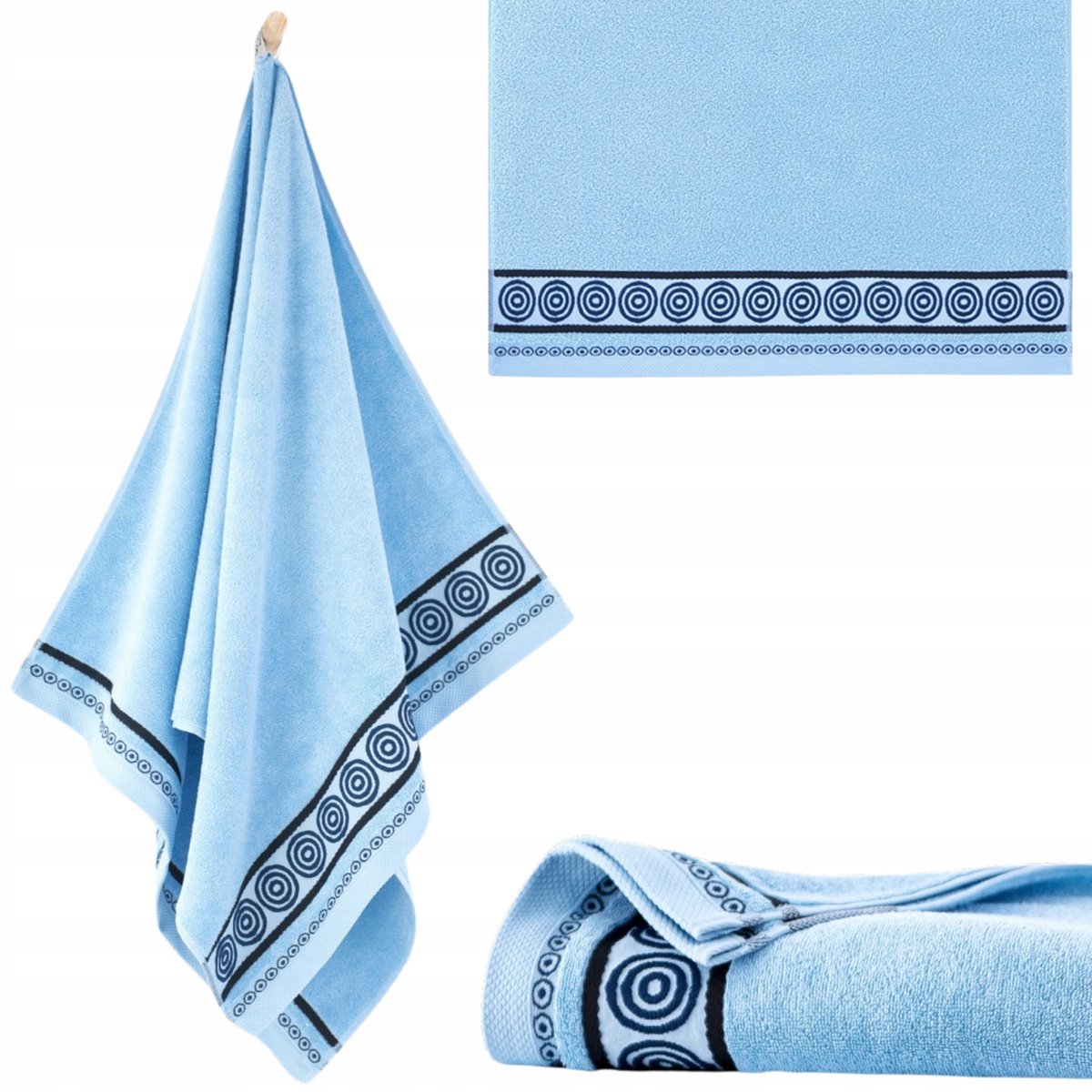 Zwoltex Rondo 2 - Badhanddoek - 70x140 cm - Bamboe Blauw - Ultrasoft
