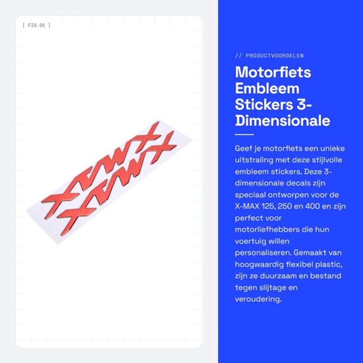 Motorfiets Embleem 3-Dimensionale Sticker - Flexibel Plastic - Duurzaam - Anti-schurend - Uniek Patroon - Verfraaiing Motorfiets - Motorfietsstickers
