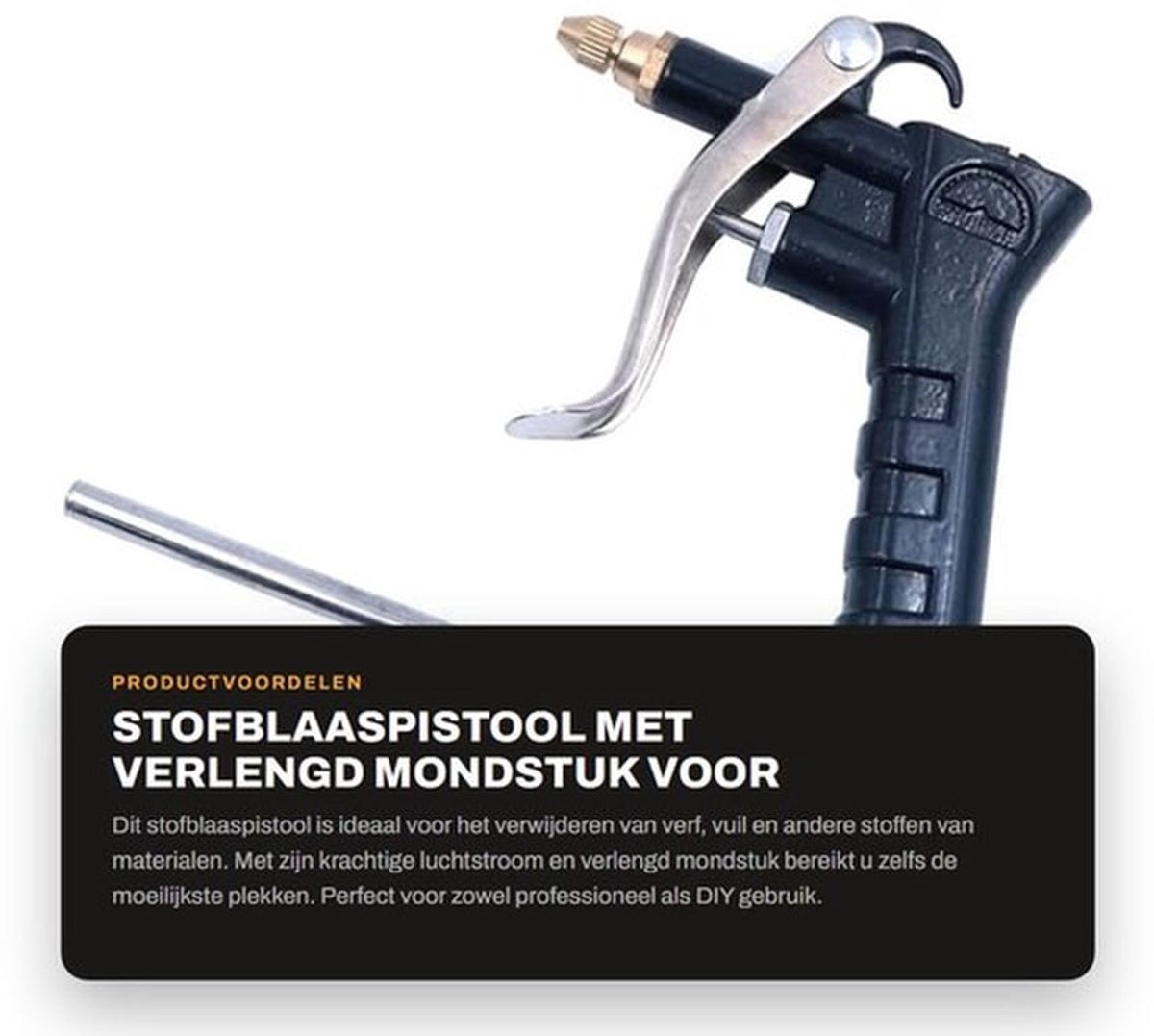 Stofblaaspistool met Verlengd Mondstuk voor Zandstralen