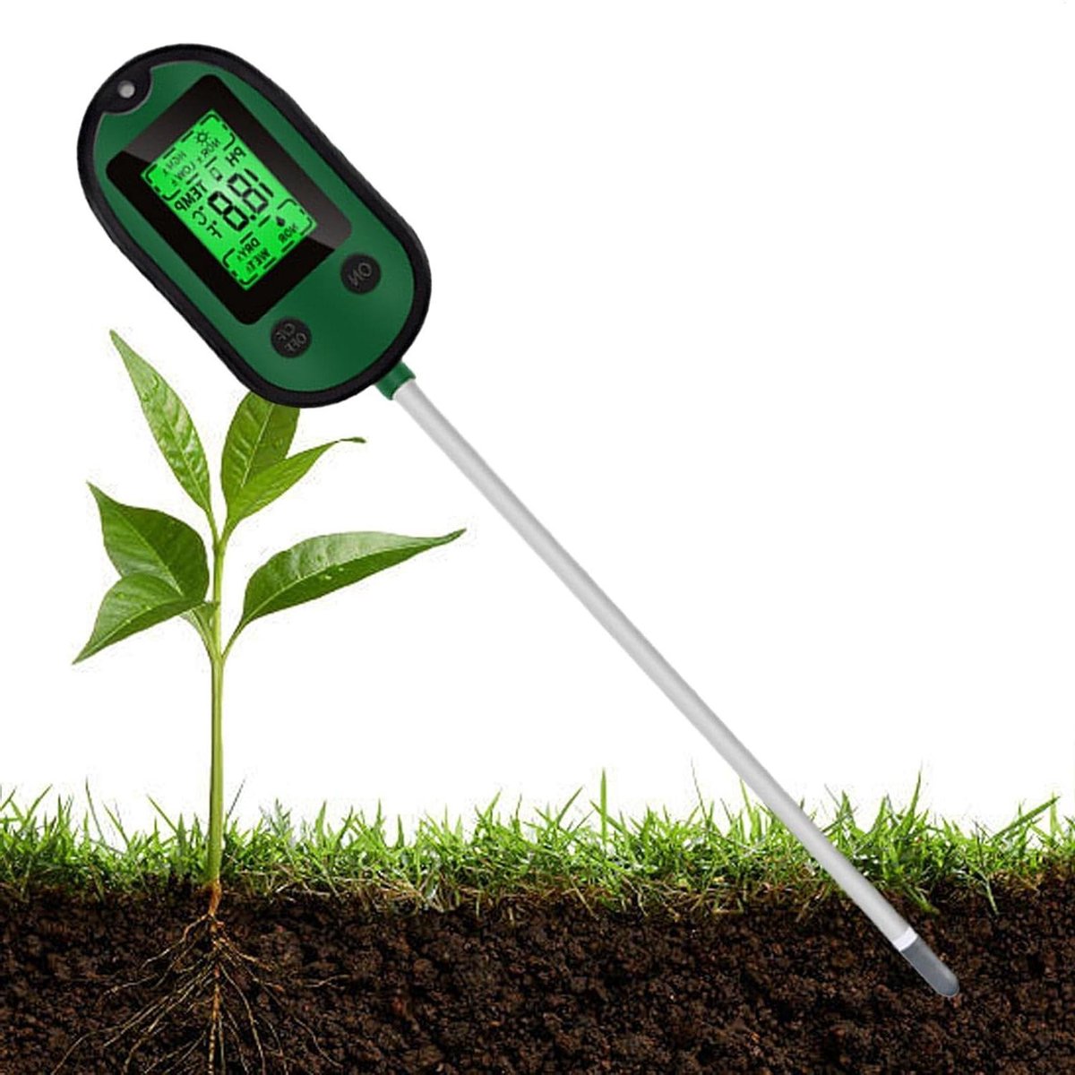 Bodemvochtmeter - Plantenmeter Hydrometer - Plantenverzorging - 5-in-1 Meting - 32 cm - Zwart