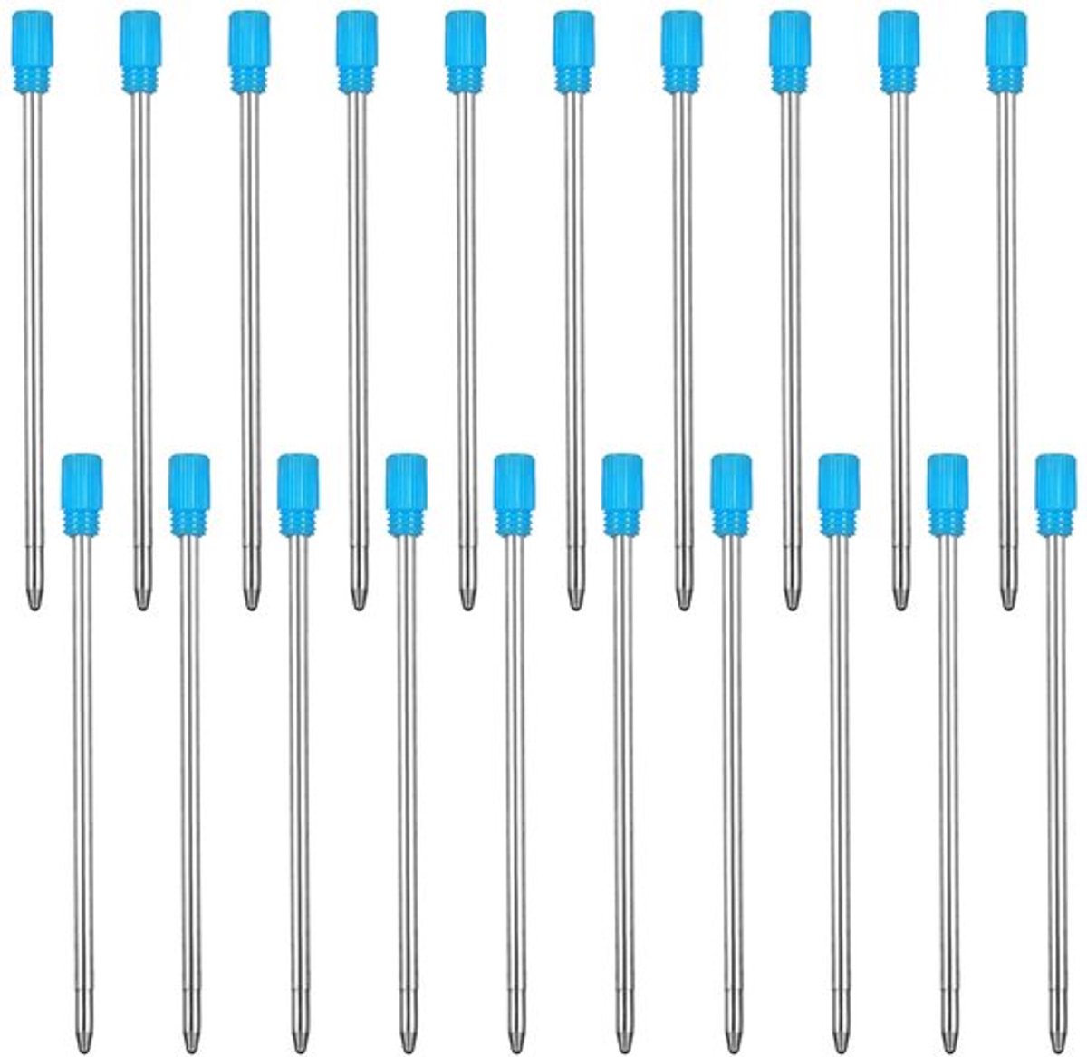 Balpen Vullingen 20 Stuks - Vervangbare Vullingen - D1 Vullingen - 1 mm Medium Tip - Zwart/Blauw - Hoogwaardige Kwaliteit - Schrijfinstrumenten