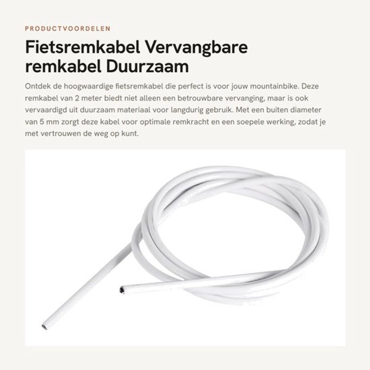 Remkabel 2 Meter - Remkabelset - Fietsaccessoires - Schakel-/remkabel - Duurzaam materiaal - Betrouwbare prestaties - Fietsremkabel