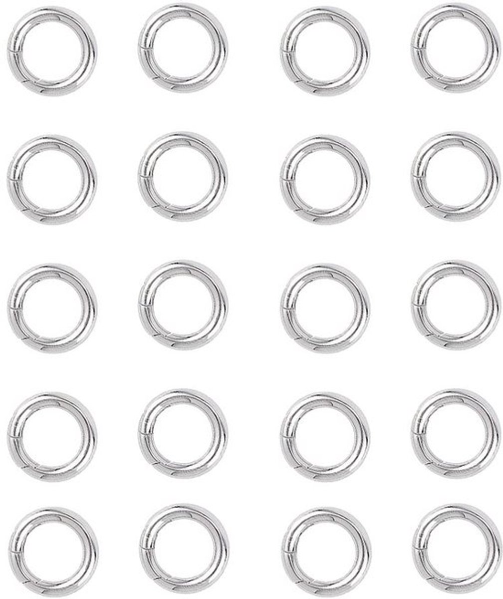 Karabijnhaak 20 stuks - Ronde Snap Clip - Zinklegering - Sleutelhanger - Accessoire voor Handtas - 20mm - Gemakkelijk te gebruiken - Snaphaak