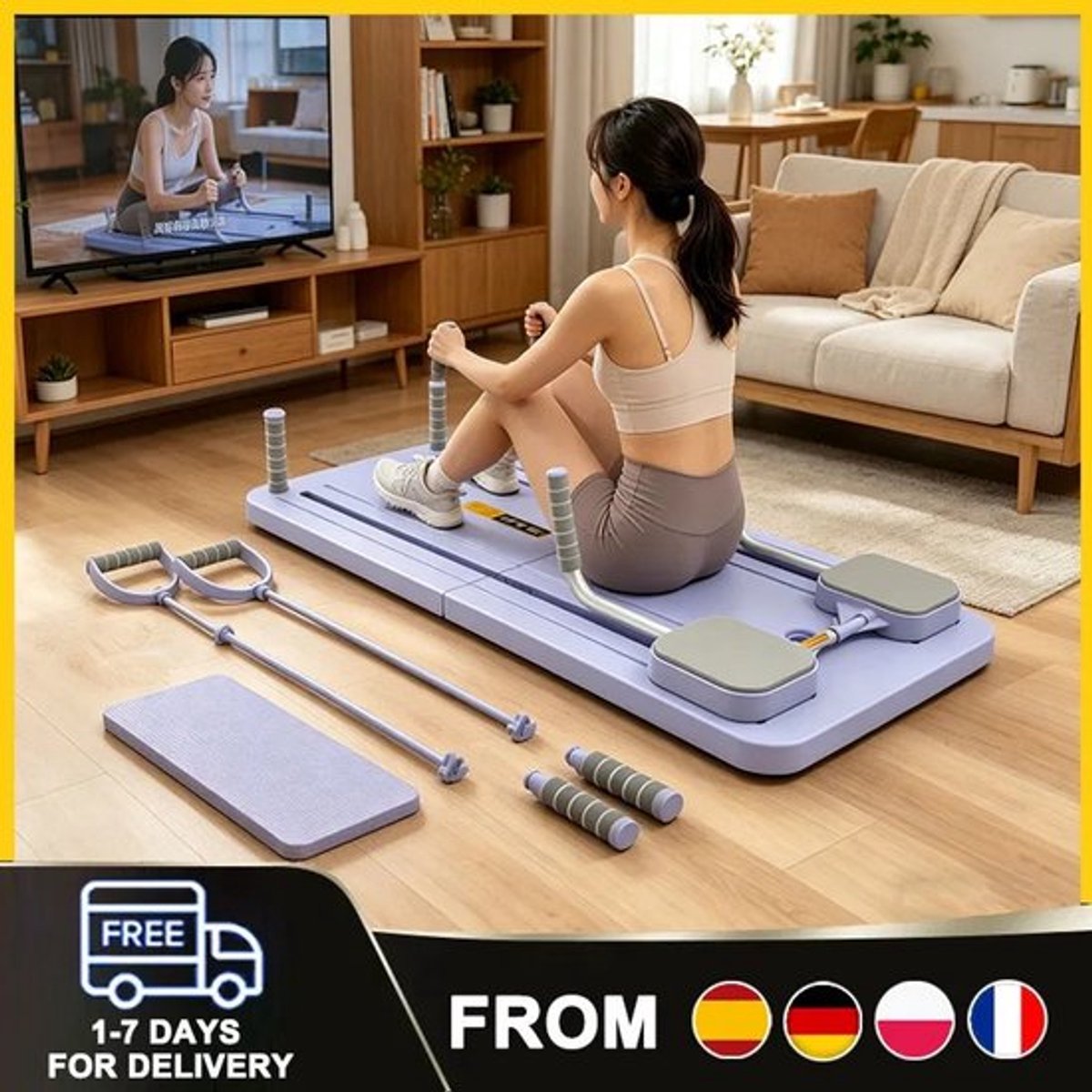 Buikspieroefeningen Pilates Board Home Fitnessapparatuur Opvouwbaar voor Pilates-oefeningen Yogamat Voor thui