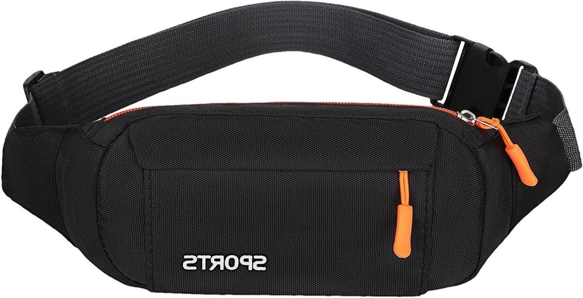 Hardloop Tas - Sporttas Borst - Actieve Uitjes - Verstelbare Draagband - 31 x 3 x 14 cm - Zwart