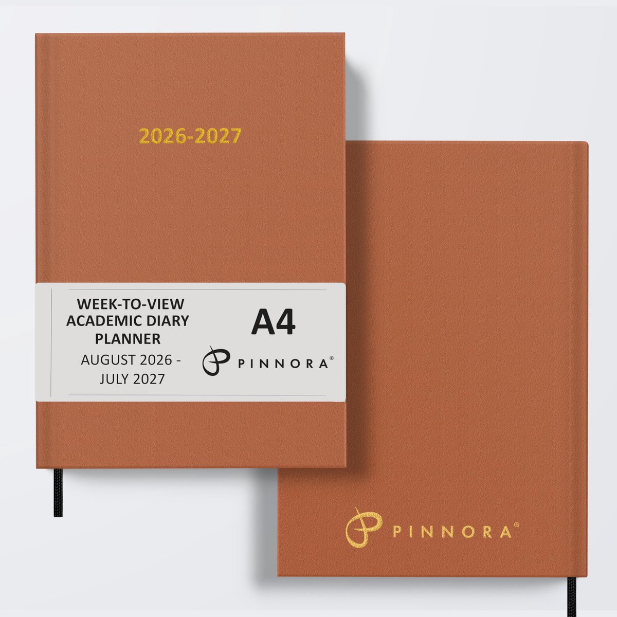 SnelShoppen - Academisch Dagboek A4 Lederen Tan 2025-2026 - Weekoverzicht, Harde Omslag, Augustus - Juli Planner voor Studenten & Leraren, Ideaal voor