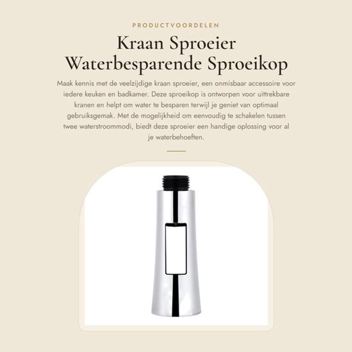 Sproeikop Waterbesparend - Kraan Opzetstuk - Keukenkraan - Badkamer - Twee Waterstroommodi - Hoogwaardig ABS - Kraansproeier