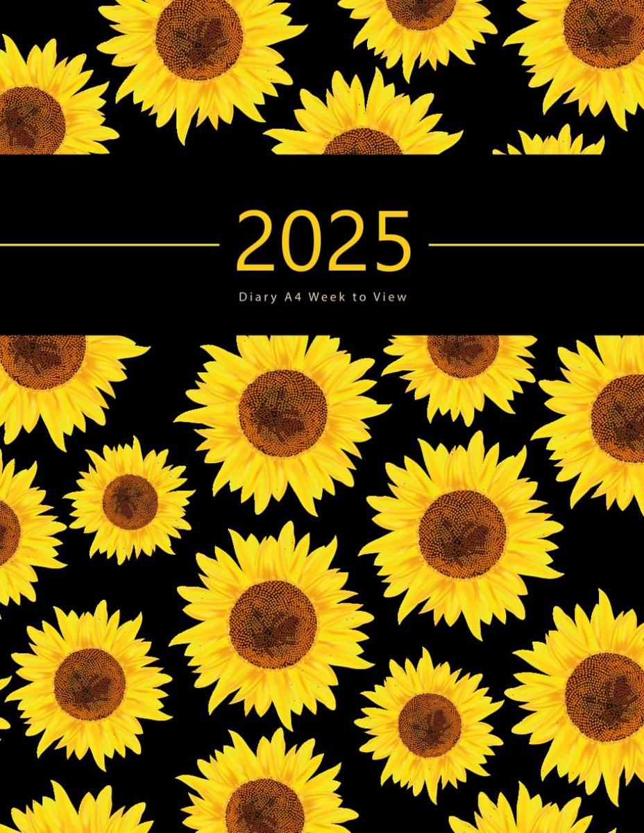 SnelShoppen - 2025 A4 Weekplanner - 12 Maanden Agenda met Zonnebloem Cover - Jaarplanner van Januari tot December 2025 - Perfect voor Organisatie en P