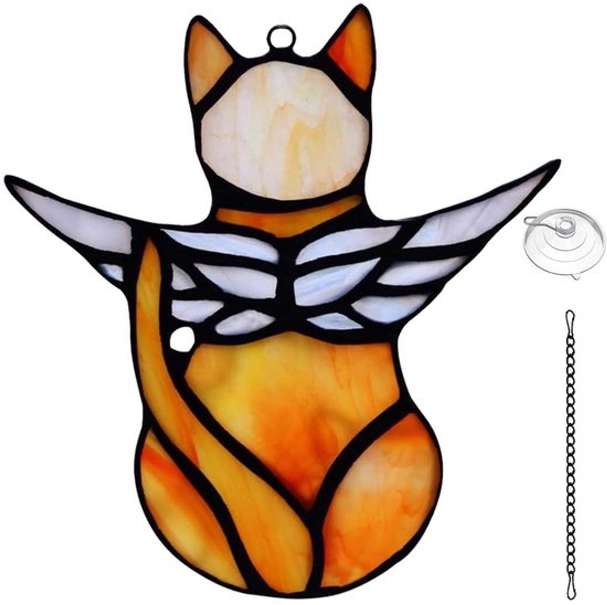 Kat Gedenkteken Engel - Dierengedenkteken - Raamdecoratie - Herinneringsstandbeeld - Verstelbare Ketting - Voor Kattenliefhebbers - Dierenherinnering