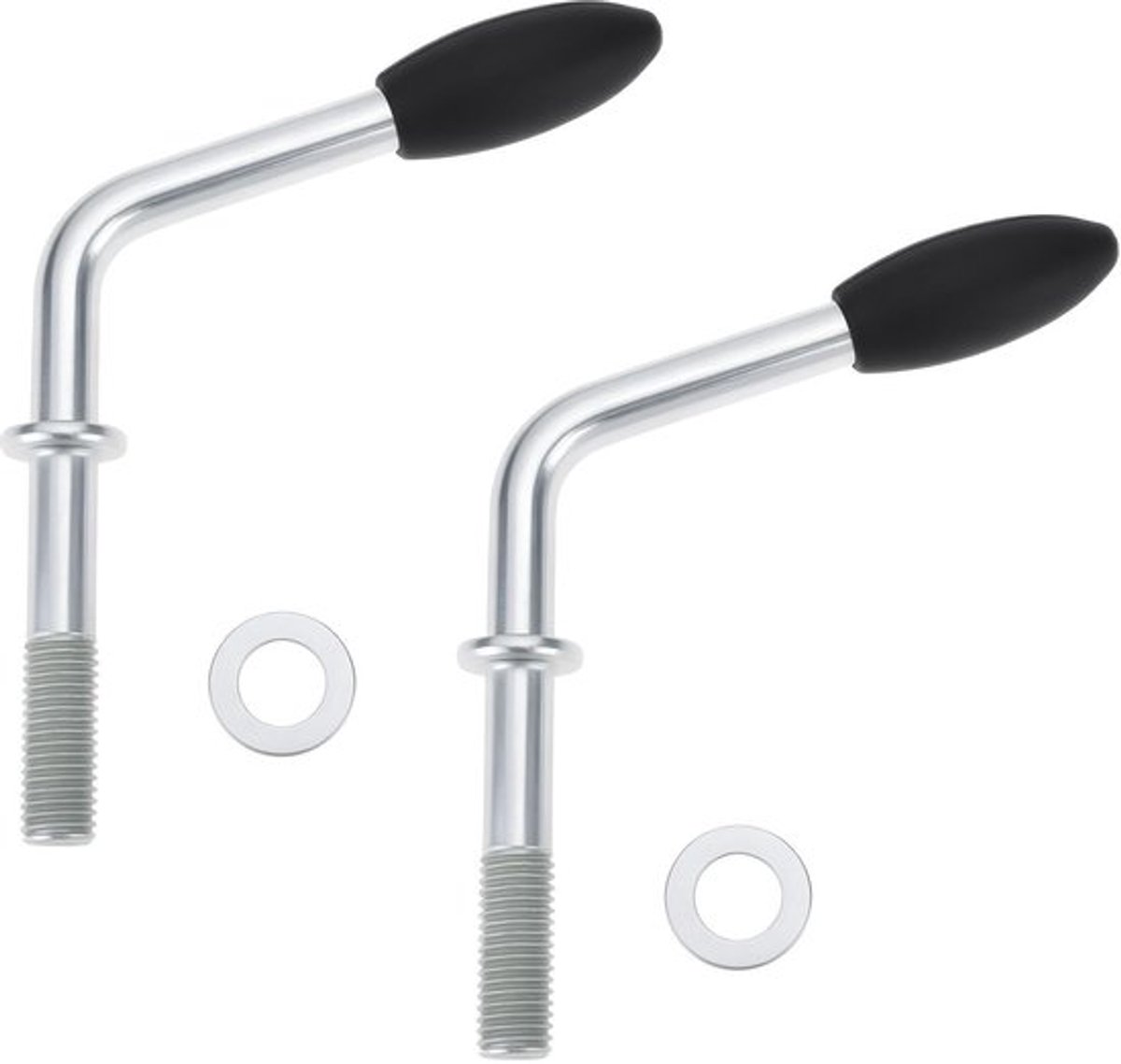 Jockey Wiel Klem Set van 2 - Verlengde Handvatten - M12 Schroefdraad - Duurzaam Staal - Compatibel met Elddis - Lengte 60mm - Jockeywiel