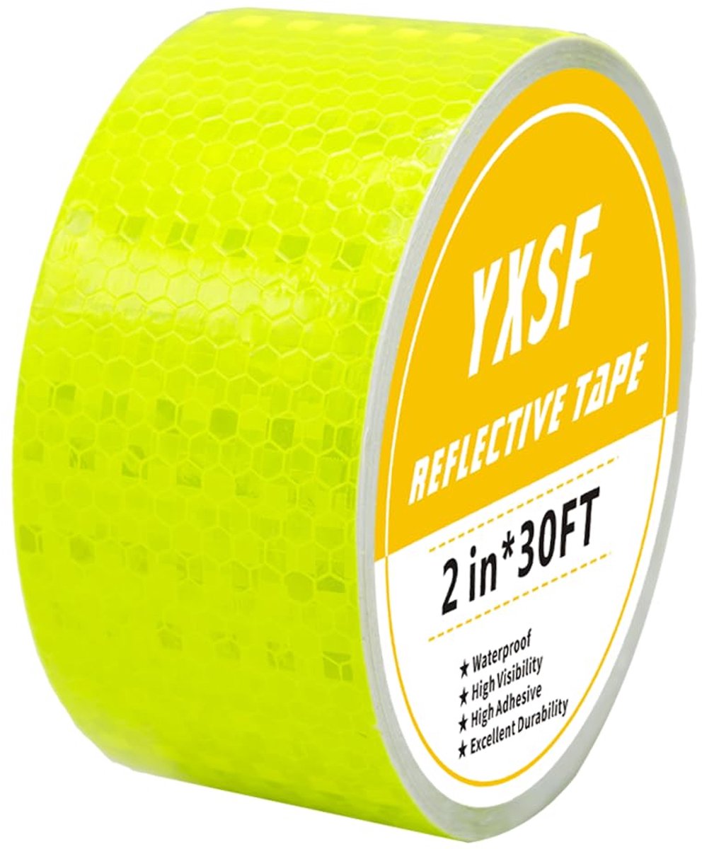 SnelShoppen - Reflecterende Zelfklevende Tape Fluorescerend Geel - 5cm x 10m Waterdicht voor Veiligheid, Hoog Zichtbaar, Perfect voor Binnen en Buiten