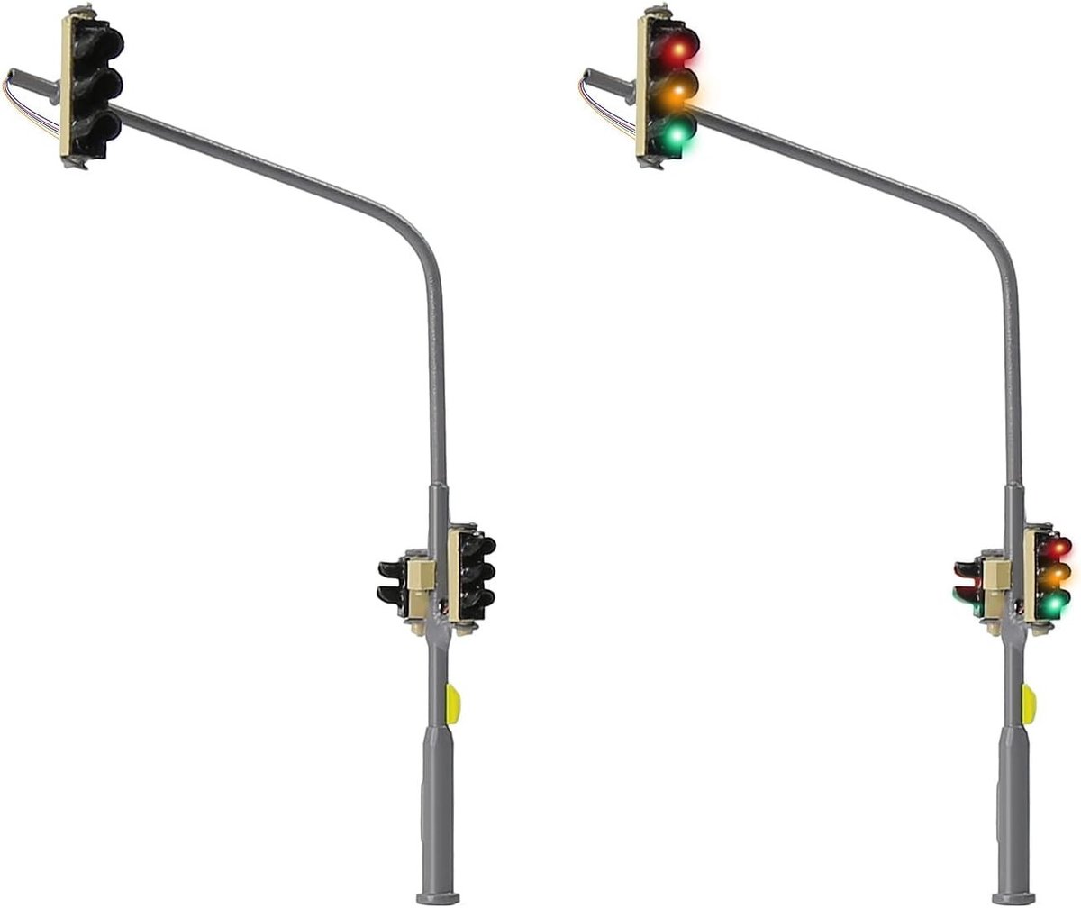 2 Stuks Model Spoorbaan N 1:160 Verkeerslicht Lampen voor Treinen en Modelbouw Accessoires
