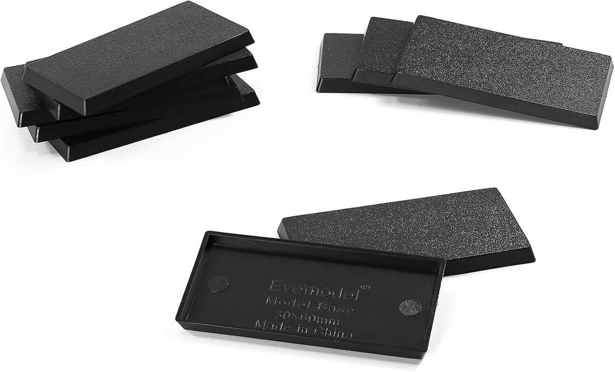 Rechthoekige Plastic Basis voor Figuren of Miniaturen voor Bordspellen - 10 Stuks 30 x 60 mm, Ideaal voor Decoratie en Spelaccessoires