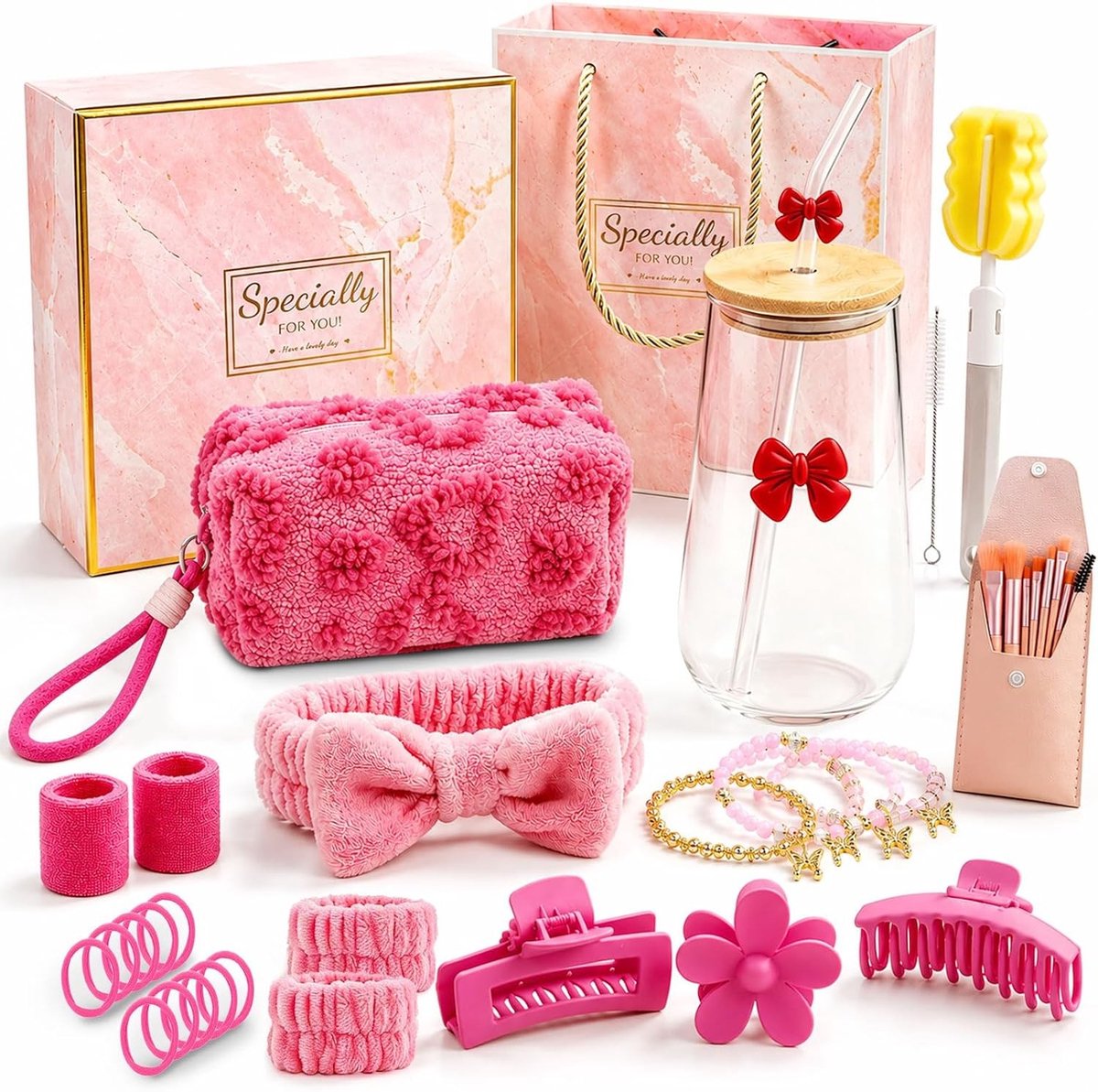Glazen Mok, Makeup Tas, Armband en Haarband voor Meisjes van 9 tot 16 Jaar - Perfecte Verjaardagscadeaus voor Dochters en Vriendinnen