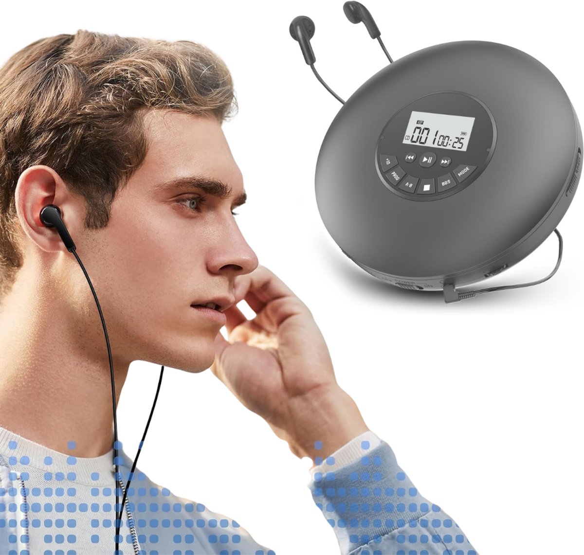 ApexArte® Discman CD Speler - Walkman - Bluetooth