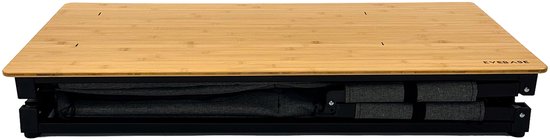 EveBase Flex Essential - Campingkeuken - Inklapbare Campingkast met Windscherm - Bamboe - Grijs/Zwart — afbeelding 2