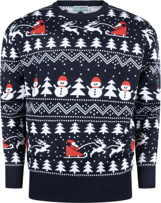 Happy Seasons Foute Kersttrui Dames & Heren - Christmas Sweater - 100% Biologisch Katoen - Mannen & Vrouwen "Stijlvol Kerst" Maat 4XL/5XL