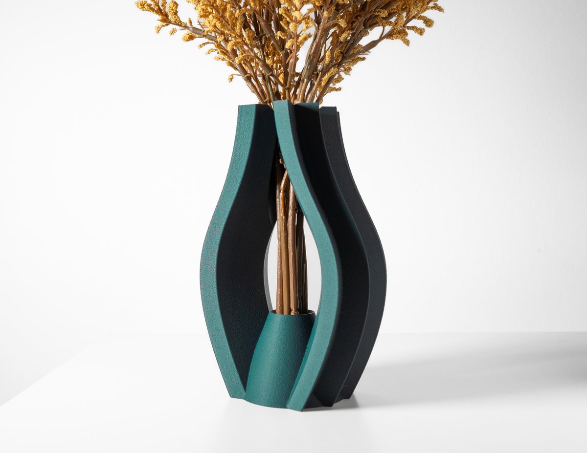 Skushy Vaas Krono - Geschikt voor Bouwbloemen - Japandi Designvaas voor Droogbloemen en Kunstbloemen - Sculpturale Decoratieve Vaas - Moderne Woondecoratie