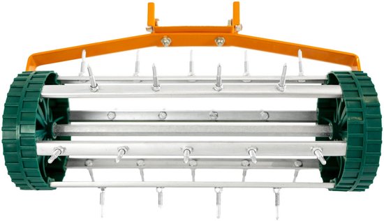 2-in-1 verticuteer- en gazonvlakker set - oranje - 100cm - spikes — afbeelding 5