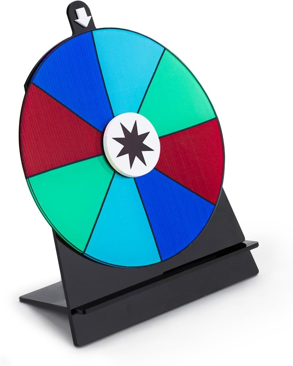 Spinning Prize Wheel van 15 cm voor Feesten, Beurzen en Carnaval met 8 Slots en Stand