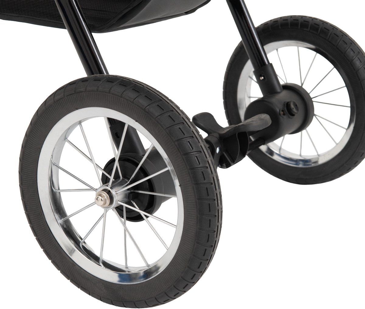 Hondenbuggy - grijs - 3-wiel ontwerp - incl. regenhoes – foto 8
