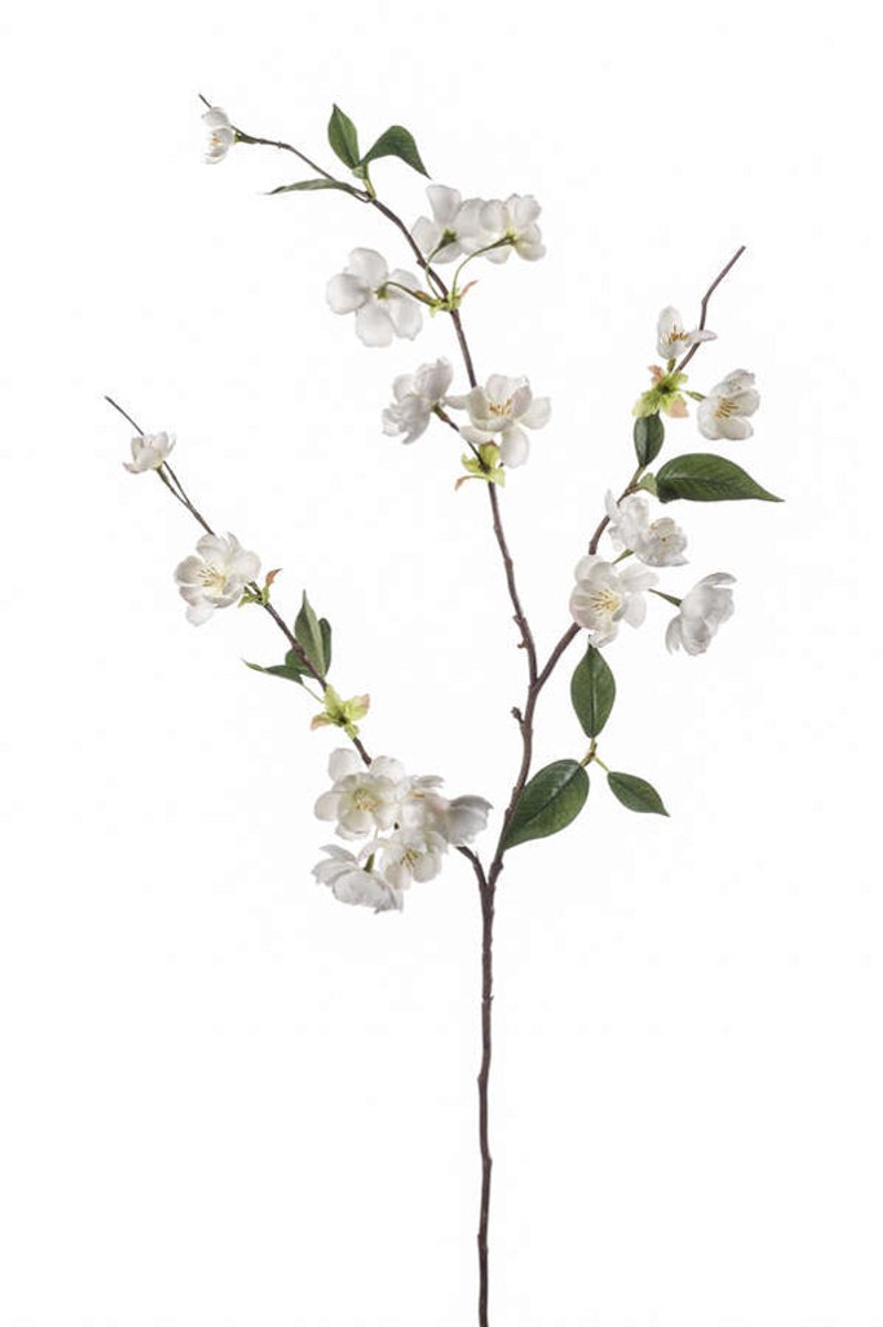 Emerald Kunstbloem Perzikbloesem 80cm wit - Kunstplant voor binnen
