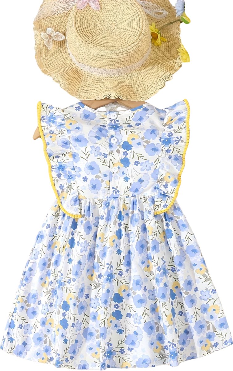 Currero Zomerjurk Meisjes Zomerjurken Kinderen Jurk Meisje Ibiza Stijl Sundress Kinderkleding 3-6 Maanden Blauw
