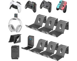 SnelShoppen - OIVO Universele Controller/Headsethouder - Opvouwbare Wandmontage voor Over-Ear Hoofdtelefoon & Gaming-Controller - 6 Stuks - Ruimtebesp