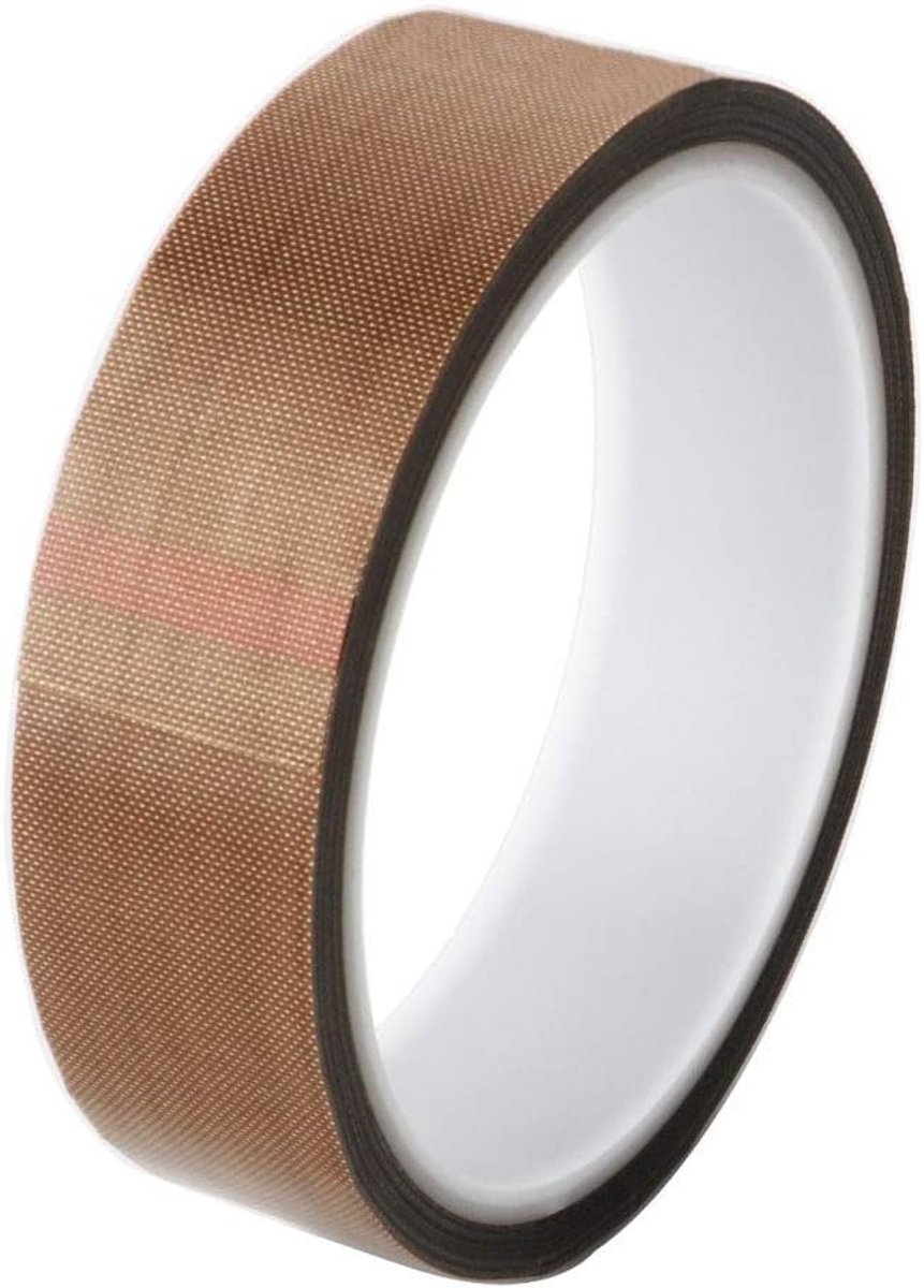 Teflon Tape voor Hoge Temperatuur, PTFE Glasweefsel Tape, Hittebestendig tot 260°C, Zelfklevend, 25mm x 10m, Ideaal voor Elektrische Isolatie en Lekkages