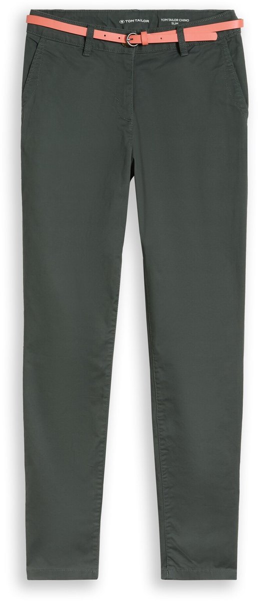 Tom Tailor - Chino met riem - Maat 40/32 - Darkest Olive