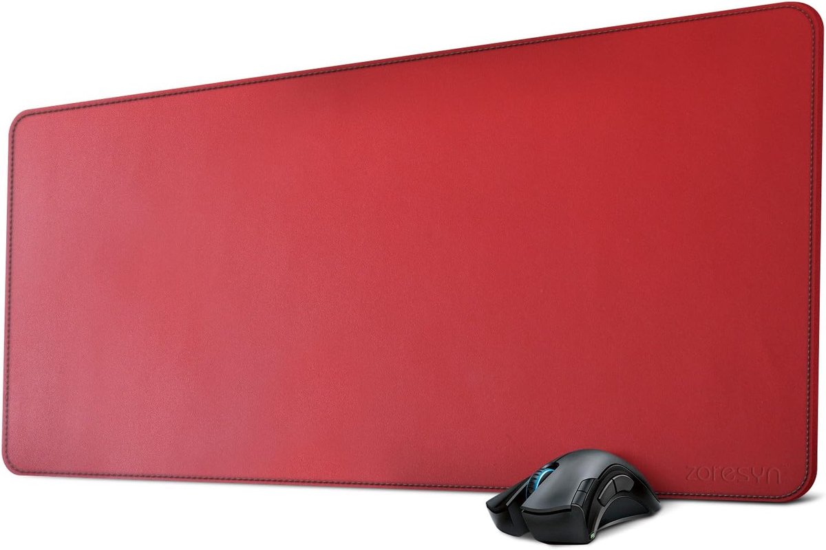 SnelShoppen - ZORESYN XL Grote Muismatten (89,9 x 40,6 cm) - PU-Lederen Gamingmuismat - Antislip Bureaumat - Waterdicht Toetsenbord en Muismat Set - R