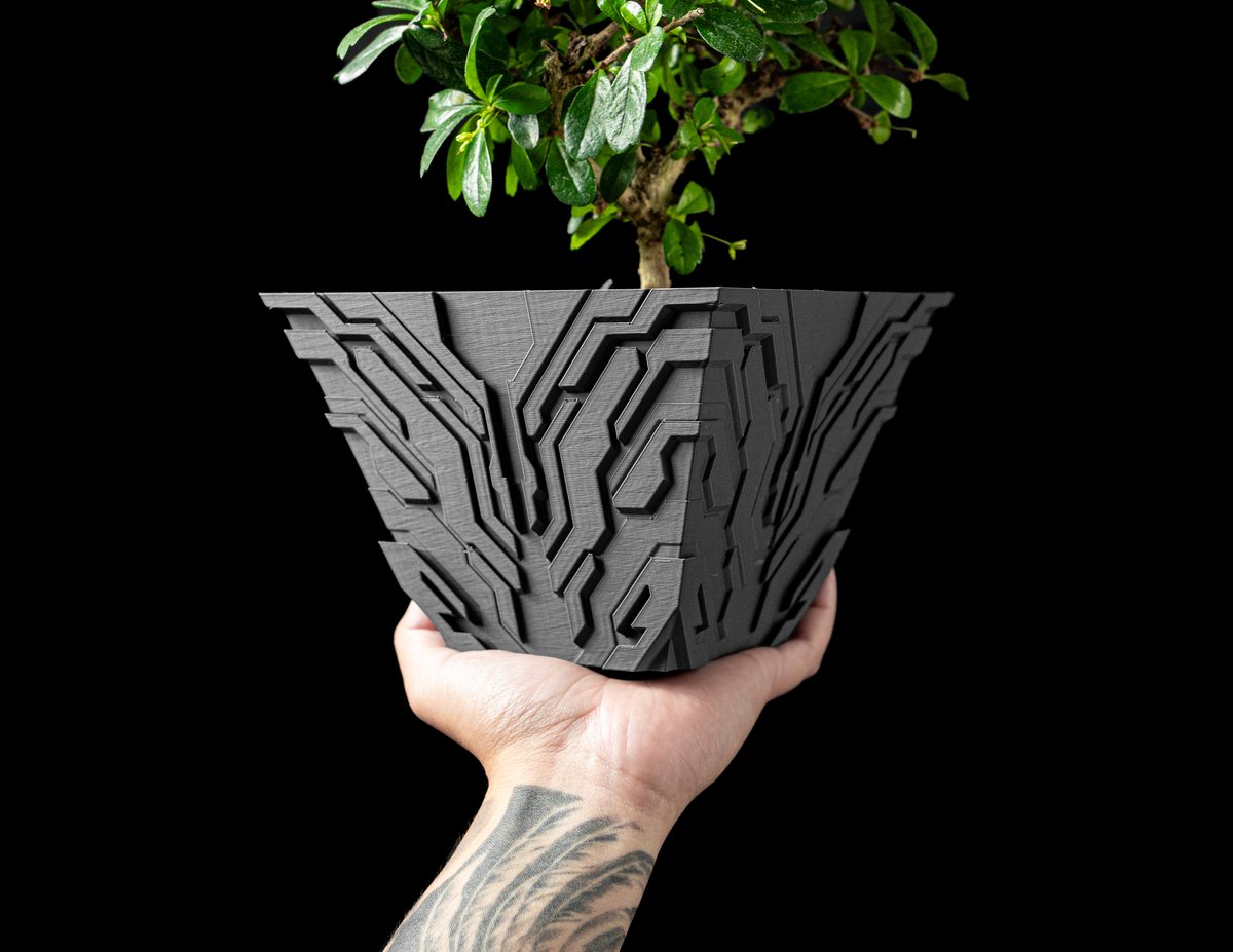 Skushy Uplink Bloempot - Moderne Designpot voor Kamerplanten - Sculpturale Plantenpot voor Woonkamer en Kantoor - Premium Woondecoratie