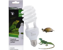 UVB Lamp 10.0 UVA 26W E27 voor Hagedissen, Slangen, Kameleons en Baardagamen - Ideaal voor Terrarium Verlichting en Dierenwelzijn