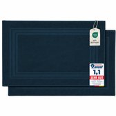 Komfortec Badmat Set - 2 stuks - Handdoek Dikte - Hotelkwaliteit - Zachte en Absorberende Douchemat/Handdoek - 50x70 cm - 100% Katoen – Petroleumblauw