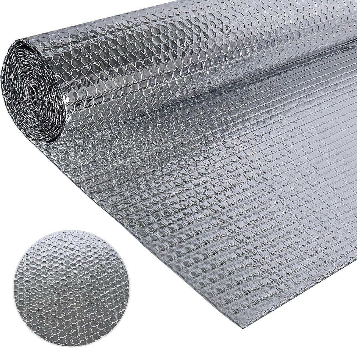 SnelShoppen - Folie-isolatierol 60 cm x 3 m, Aluminiumfolie Radiatorreflectorpanelen, Warmte- en Dampbarrière, Energie Besparen voor Buis, Schuur, Raa