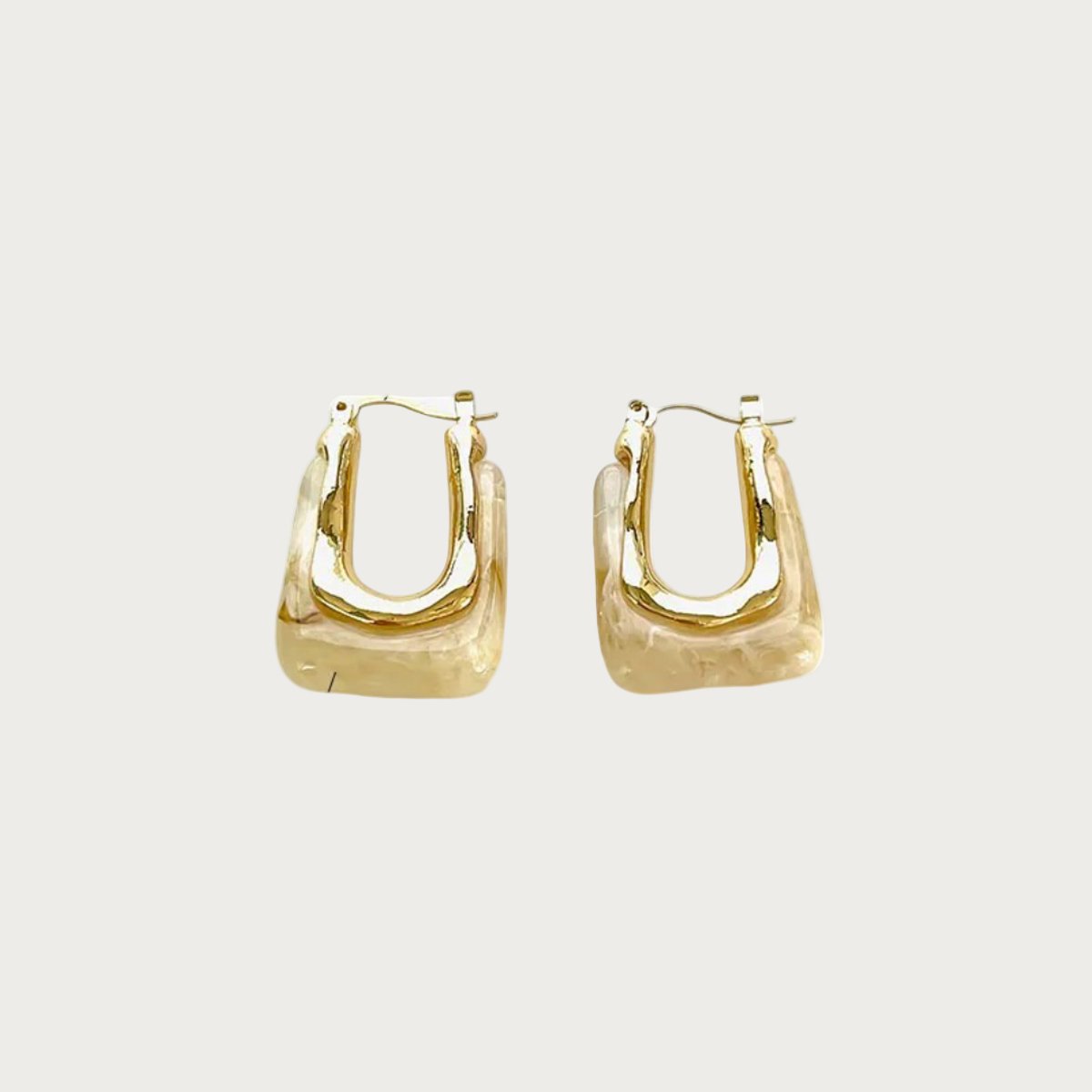 Tamara - Oorbellen - Stainless Steel - Beige - -