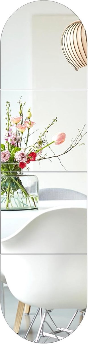 Glazen Spiegeltegels Zelfklevend 4 Stuks 30 x 30 cm Ideaal voor Wanden, Kasten en Badkamers