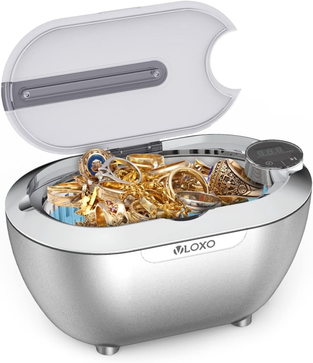 SnelShoppen - Ultrasonic Cleaner voor Sieraden 700 ml - Ultrasone Reinigingsmachine met 5 Programma's en 40-46 kHz - Ideaal voor Zilver, Horloges, Rin