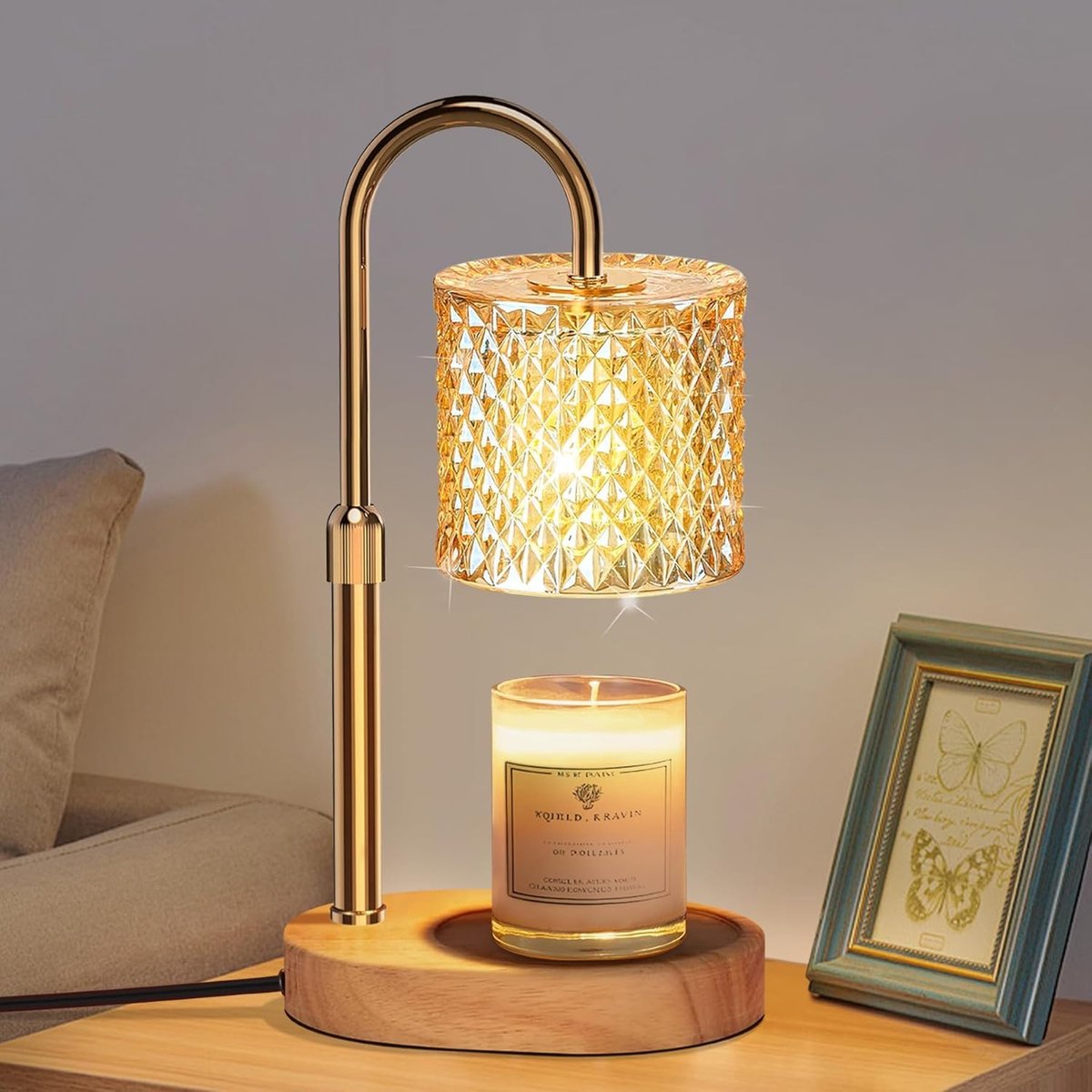 SnelShoppen - Geurige Kaarsverwarmlamp met Timer, Dimmer en Verstelbare Hoogte, Elektrische Geur Lamp voor Geurkaarsen, Cadeau voor Vrouwen, Beste Vri