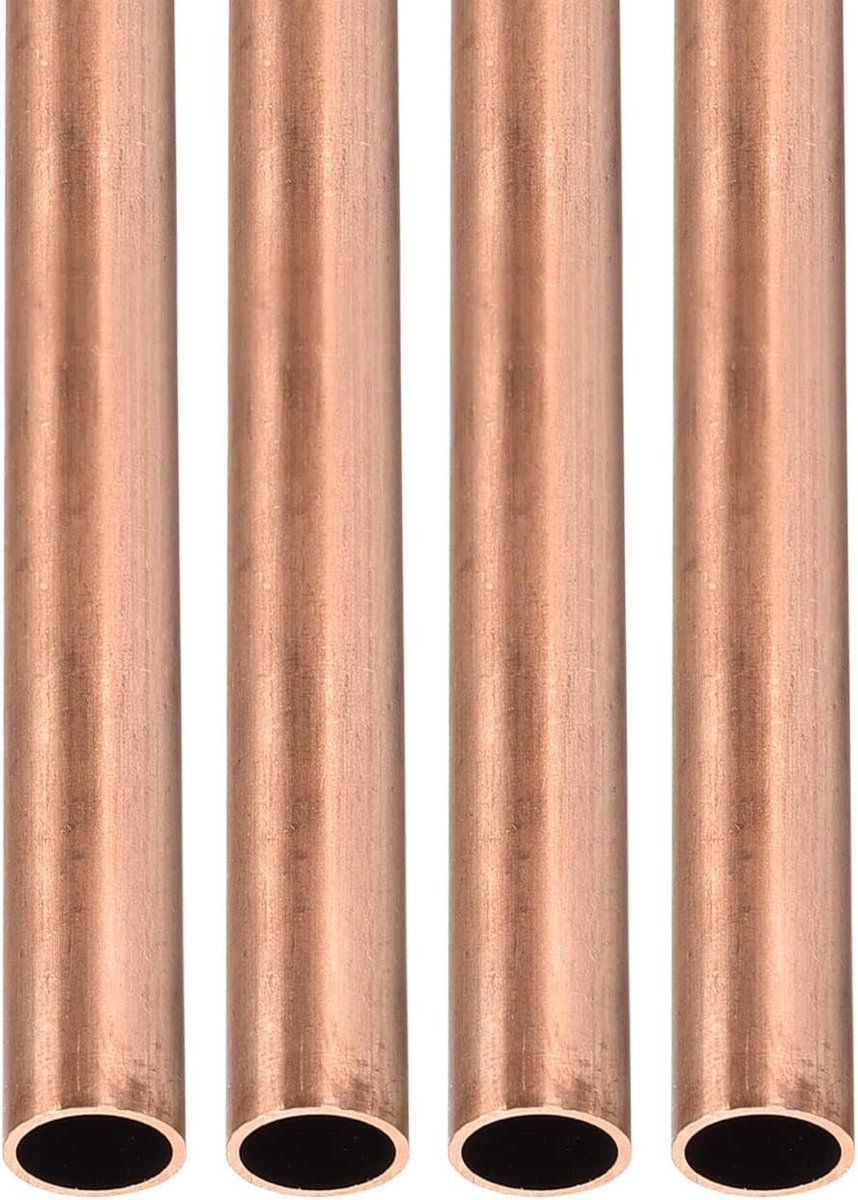 7mm x 0.5mm x 300mm Koperbuis - 4 Stuks - Geschikt voor Machine Apparatuur, Zelfbouw en Decoratieve Frames - Ronde Metalen Slangen