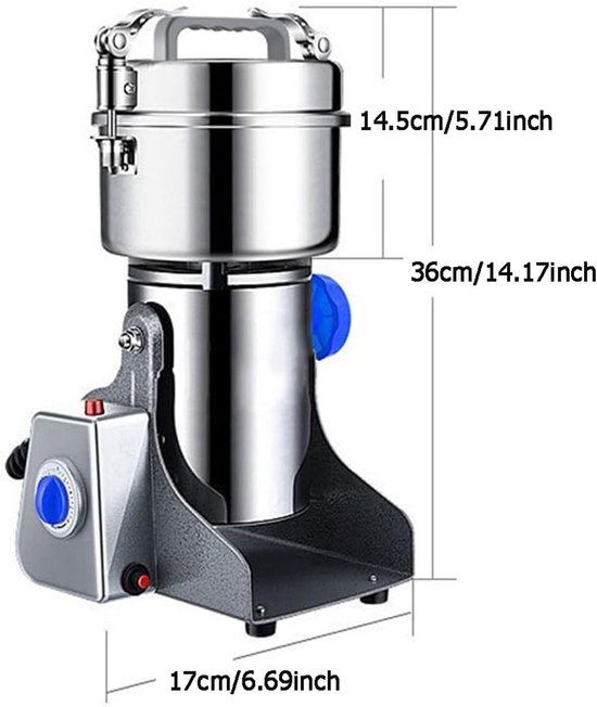 Krachtige Elektrische Specerijenmolen voor Meerdere Doeleinden, RVS, 800 g Capaciteit, Perfect voor Koffie en Kruiden — afbeelding 3